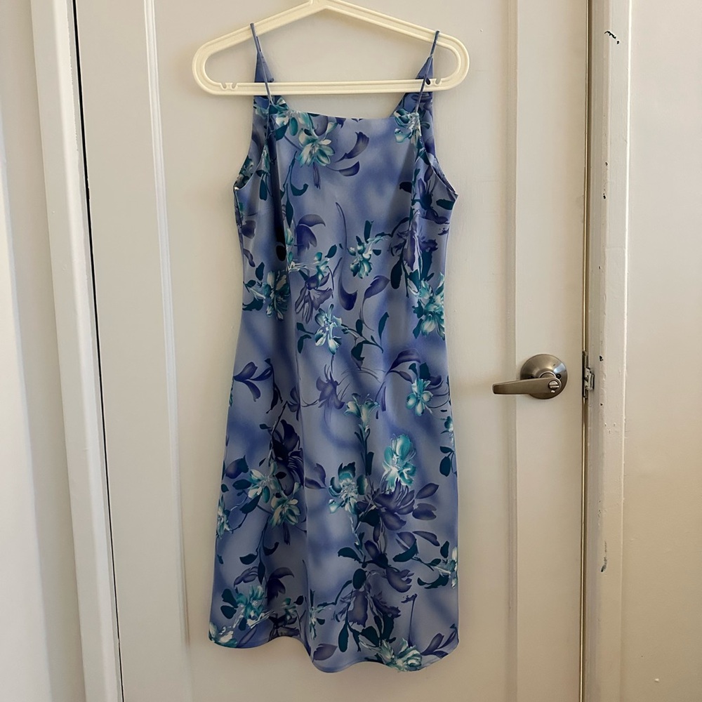 Vintage Fairweather Floral Blue Sleeveless Dress